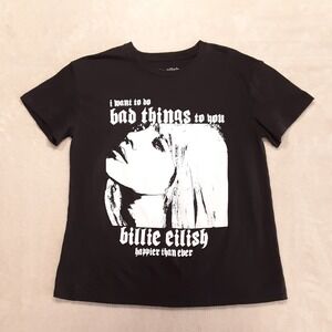 Billie Eilish "Oxytocin" Happier Than Ever Womans Graphic Tee Large Black Crew